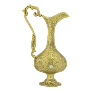 Decoratieve Koperen Kan Handgemaakt – Indiaas Gegraveerd Goud