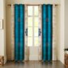 Perzisch Ooglet Gordijn – Gedrukt Fluweel Blauw Design