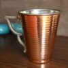 Perzisch Koperen Beker – Handgemaakt met Handvat voor Koude Dranken – Gehamerd Butterfly