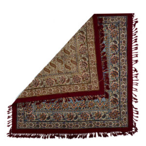 Perzisch Tafelkleed Kalamkari – Handgemaakte Blokdruk Isfahan – Atriyan I Rood