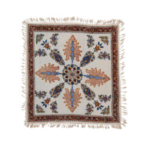 Perzisch Tafelkleed Kalamkari – Handgemaakte Blokdruk Isfahan – Flower Design Crème