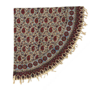 Perzisch Tafelkleed Kalamkari – Handgemaakte Blokdruk Isfahan – Mahsan Paisley Grijs