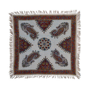 Perzisch Tafelkleed Kalamkari – Handgemaakte Blokdruk Isfahan – Paisley Crème Class