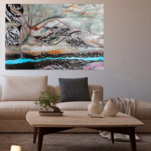 Perzische Houten Poster Print – Tokan Muurdecoratie