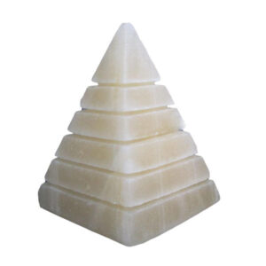 Piramide Zoutlamp – Handgemaakt Gegraveerd Natuurlijk Steenontwerp
