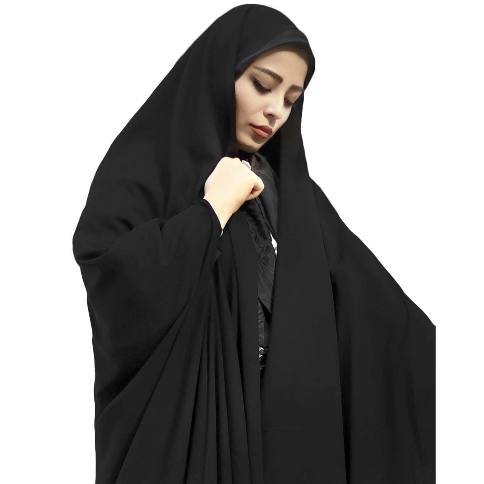 Elegante zwarte islamitische chador – Lang alledaags overhead-gewaad