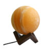 Perzische Globe zoutlamp – Handgemaakt Araz design met houten basis