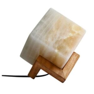 Perzische Cube Zoutlamp — Mahla Ontwerp — Handgemaakt Witte Zoutsteen