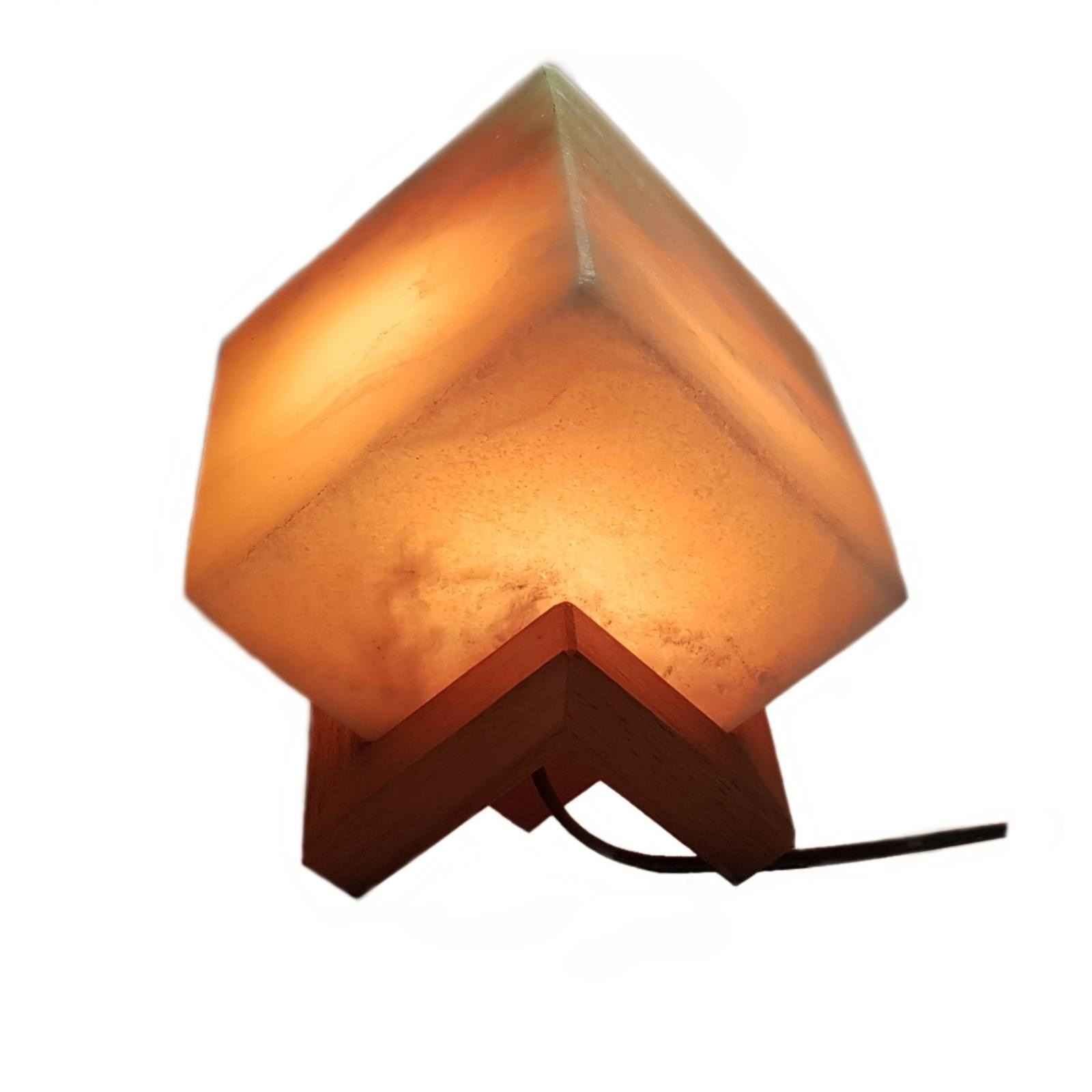 Perzische Cube Zoutlamp — Mahla Ontwerp — Handgemaakt Witte Zoutsteen