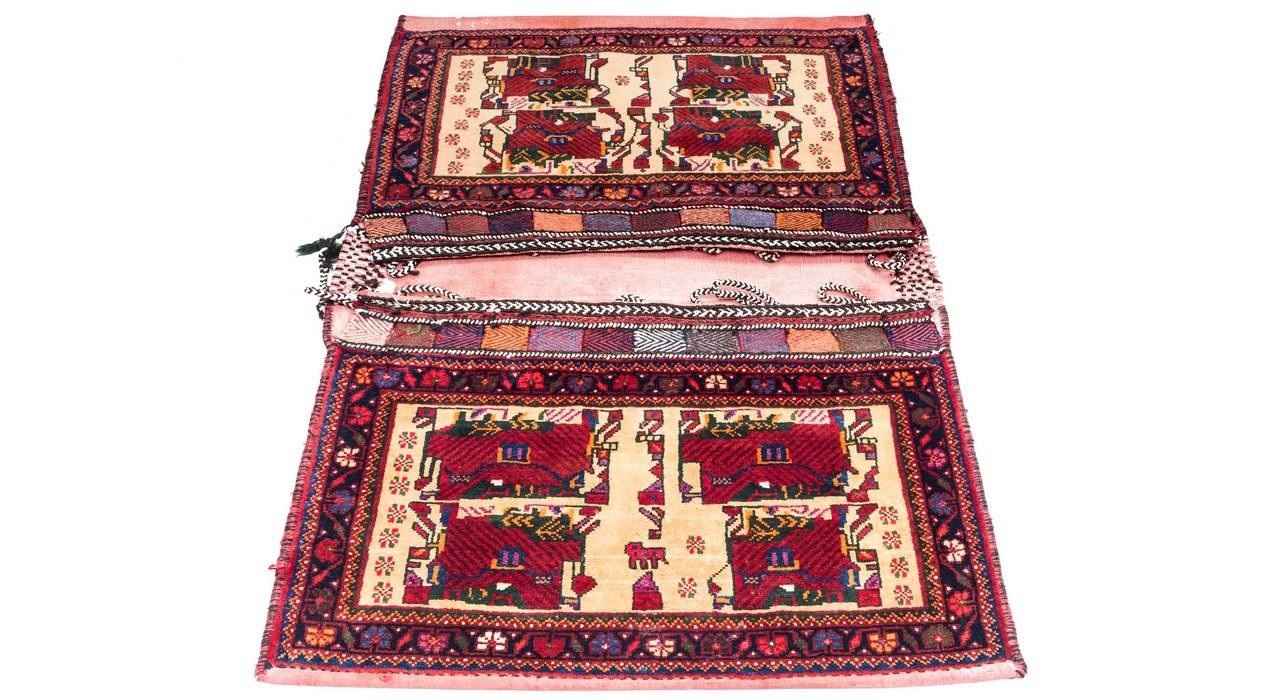 Vintage Perzische Zadel Tas – Handgeweven, Tweedehands Tōbrag 102273