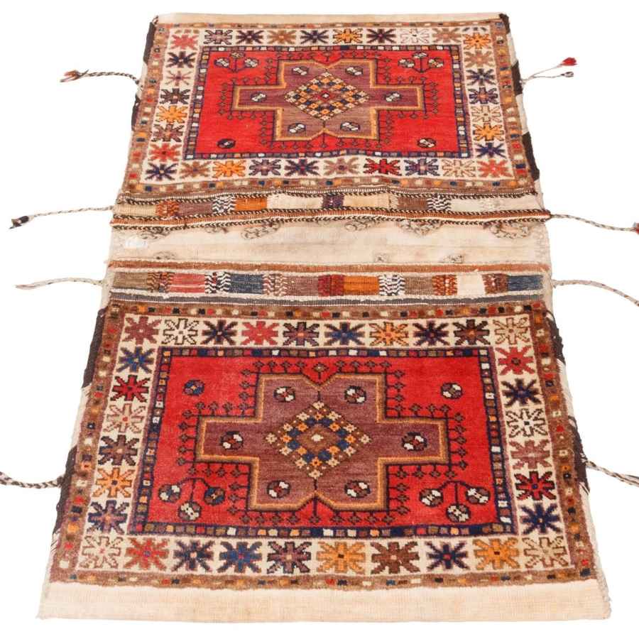 Vintage Perzische Zadel Tas – Handgeweven, Tweedehands Tōbrag 187411