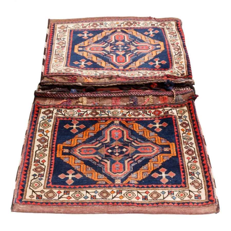 Vintage Perzische Zadel Tas – Handgeweven, Tweedehands Tōbrag 187412