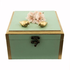 Houten Geschenkdoos met Artistiek Patroon – Bloemen & Vogels