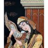 Marquetry Hout Inlegkunst – Artistieke Perzische Dame van de Liefde