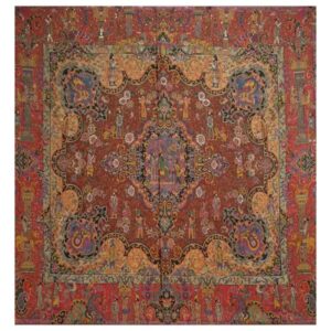 Yazd Termeh Tafelkleed Luxueus met Bloemenpatroon Kourosh