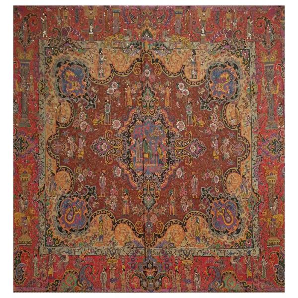 Yazd Termeh Tafelkleed Luxueus met Bloemenpatroon Kourosh