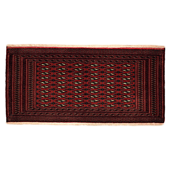 Handgeknoopt Perzisch Khorasan Inour Tapijt (Bukhara Design) – Rode Wol