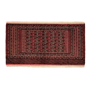 Handgeknoopt Perzisch Khorasan Inour Tapijt (Bukhara Design) – Rode Wol