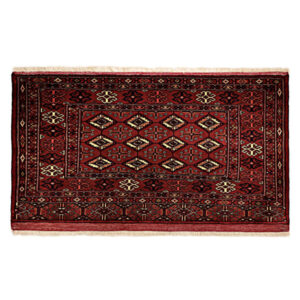 Handgeknoopt Perzisch Khorasan Sarasar Tapijt (Bukhara Design) – Rode Wol