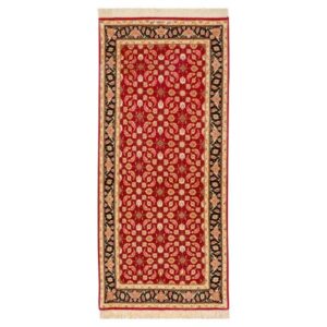Handgeknoopt Perzisch Tabriz Loper (Mahi / Herati Patroon) – Rode Zijde & Wol