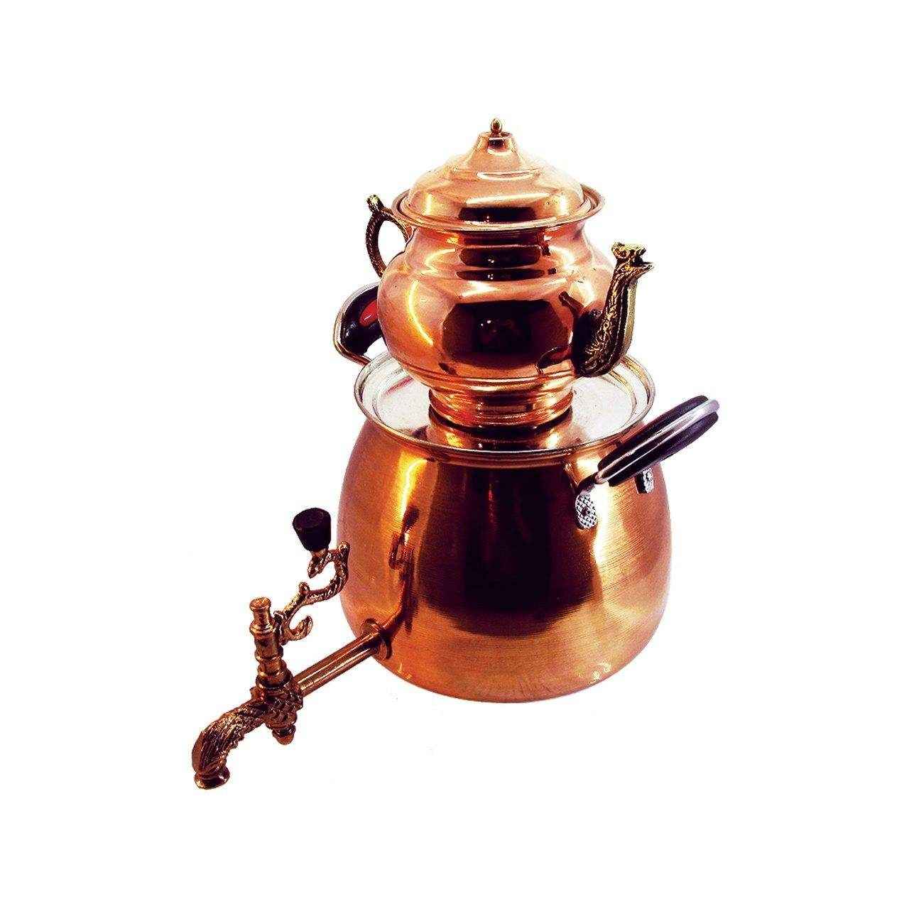Perzische Koperen Fornuis Samovar Theemaker met Theepot 3-Liter