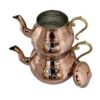 Perzische Koperen Dubbele Theepot – Duurzaam en Gehamerd Rosegold