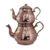 Perzische Koperen Dubbele Theepot – Duurzaam en Gehamerd Rosegold