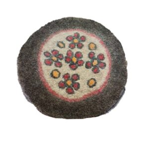 Perzisch Vilt Vloerkleed Nila Rond — 100% Natuurlijke Wol — Bloemen