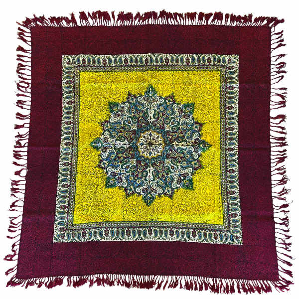 Iraans Tafelkleed: Traditionele Kalamkari Blokdruk uit Isfahan, Zon
