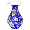 Decokoperen vaas handbeschilderd met Perzisch Minakari-email, Blue-Sky-model voor een frisse bloemenpresentatie van enkele stelen
