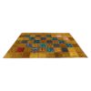 Vintage Patchwork Tapijt Gouden – Handgeknoopt Wol