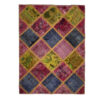 Vintage Perzisch Handgeknoopt Patchwork Tapijt Regenboog