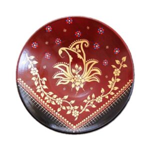 Decoratief Aardewerk Bord Handgeschilderd Zereshki