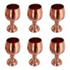 Set van 6 Koperen Wijnglazen - Model Glossy - Handgehamerd