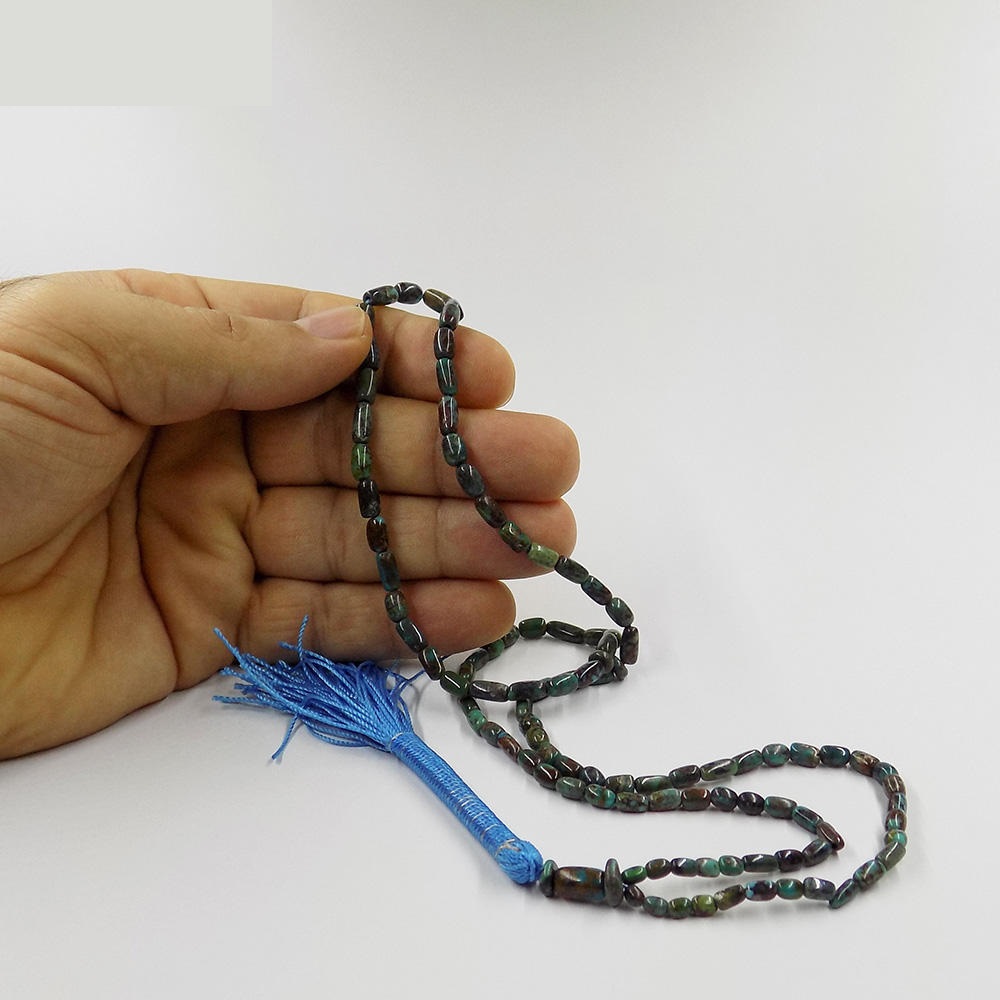 Perzische Neyshabur Turquoise Rozenkrans: Gebed 101 Kralen Handgemaakte Tasbih Mahan