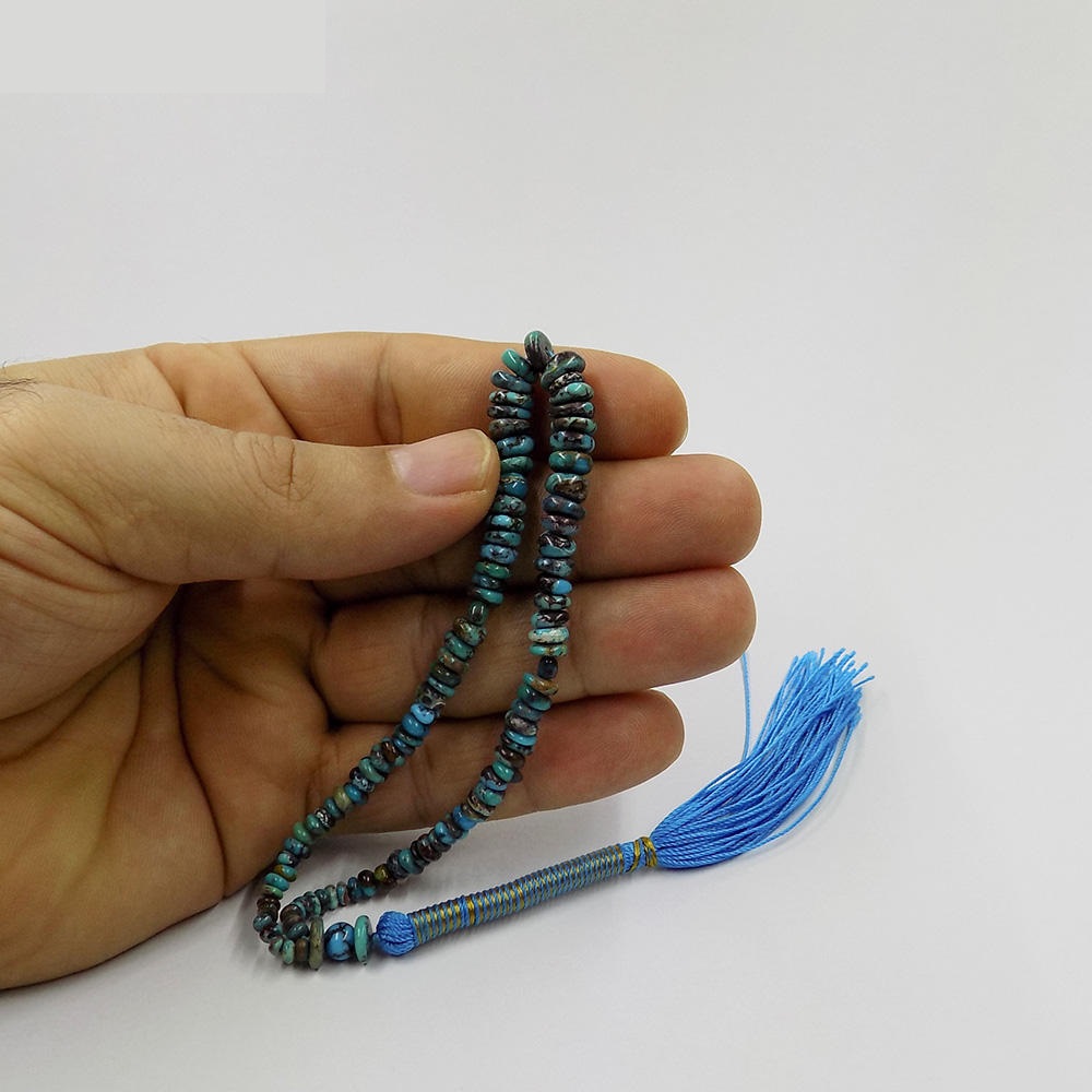 Perzische Neyshabur Turquoise Rozenkrans: Gebed 66 Kralen Handgemaakte Tasbih Mahan