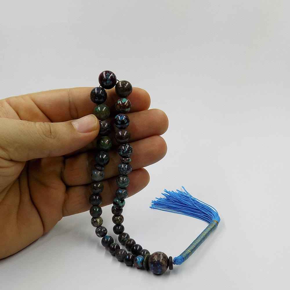 Perzische Neyshabur Turquoise Rozenkrans: Gebed 33 Kralen Handgemaakte Tasbih Zahiri