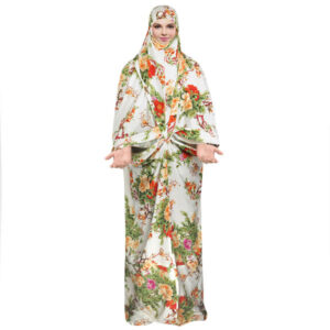 Islamitische Namaz Chador voor Vrouwen – Ideaal voor Bidden, Orange Flowers