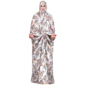 Islamitische Namaz Chador voor Vrouwen – Ideaal voor Bidden, White Floral