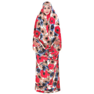 Islamitische Namaz Chador voor Vrouwen – Ideaal voor Bidden, Red Flower