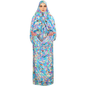 Islamitische Namaz Chador voor Vrouwen – Ideaal voor Bidden, Blue Flowers