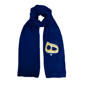 Perzische Katoenen Sjaal – Blauw met Hich Kalligrafie