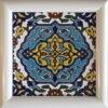 Decoratieve Perzische Ingelijste Keramische Tegel – Blue