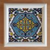 Decoratieve Perzische Ingelijste Keramische Tegel – Blue