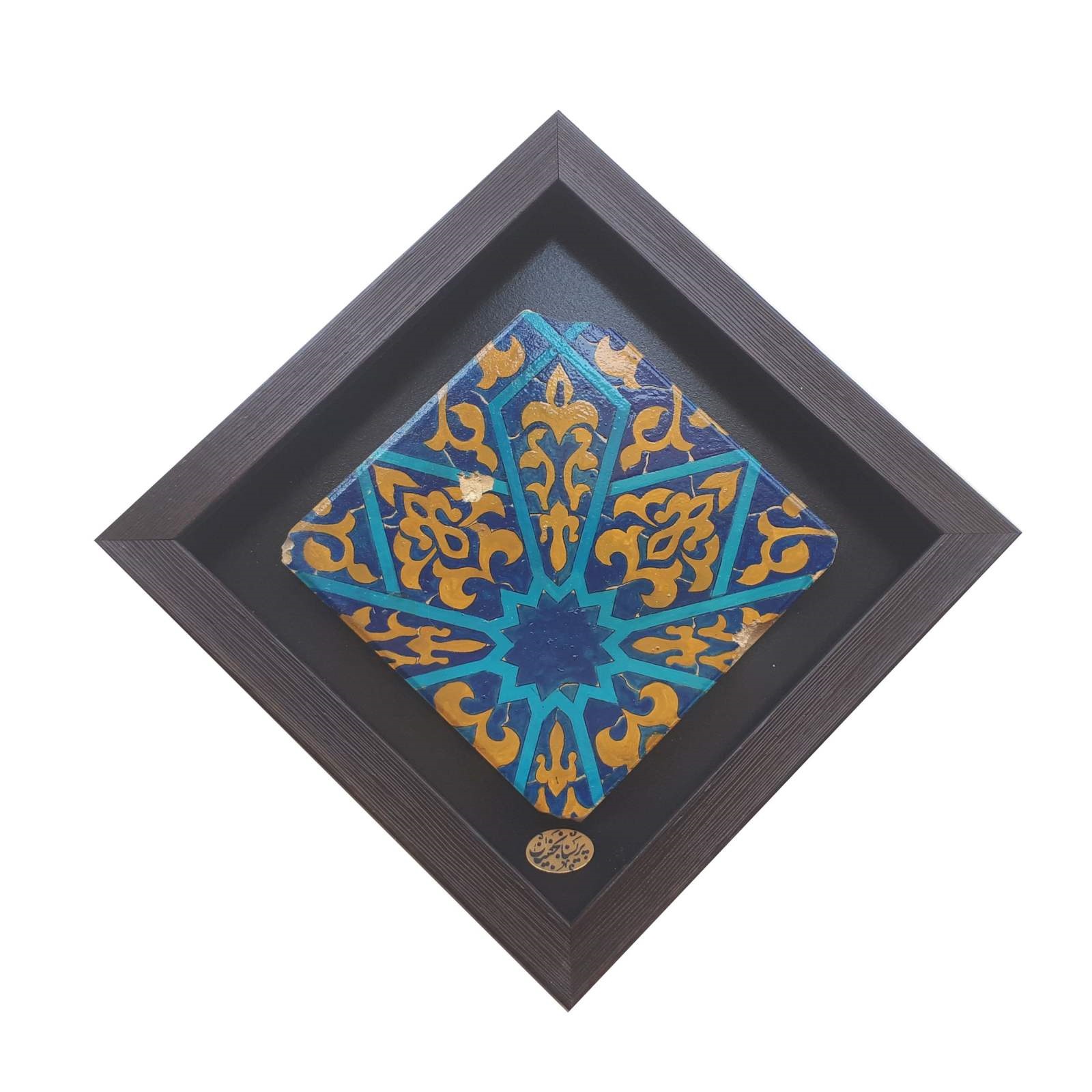 Decoratieve Perzische Ingelijste Keramische Tegel – Simorgh