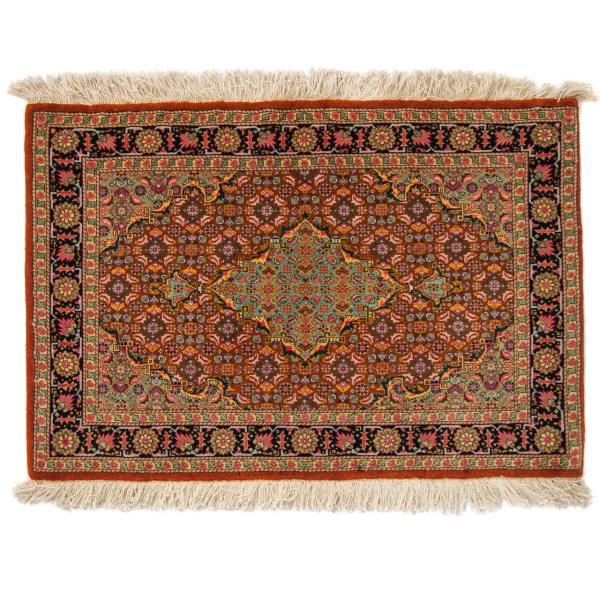 Handgeknoopt Perzisch Tabriz Messi Tapijt (Geometrisch Medaillon) – Bruine Wol