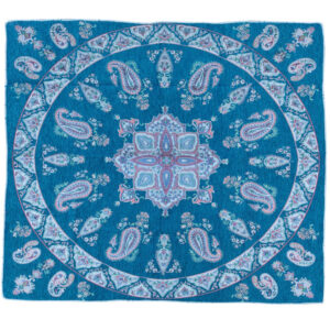 Perzisch Tafelkleed Kalamkari – Handgemaakte Blokdruk Isfahan – Firouzeh Paisley Blauw