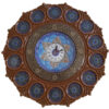 Handgemaakte Perzische Houten Wandklok – Minakari Emaille Navy Blauw