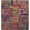 Vintage Patchwork Tapijt Haris II – Vierkant Wol