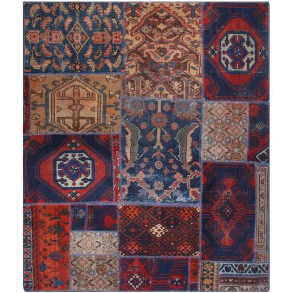 Vintage Patchwork Tapijt Haris – Vierkant Geometrisch